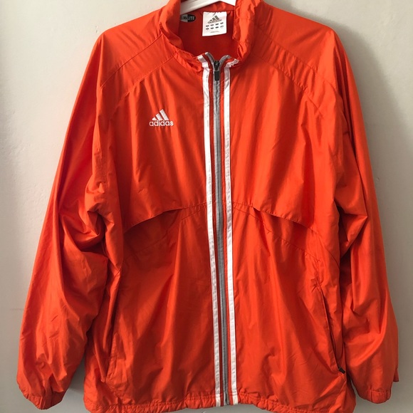 orange adidas coat